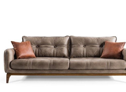 Sofas Couchen Dreisitzer Designer Couch Sofa Polster Möbel Braun Wohnen